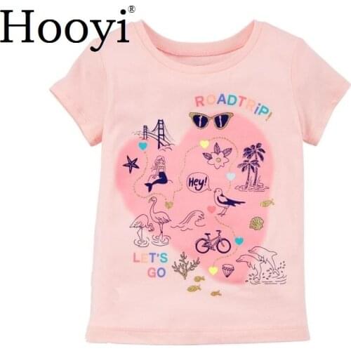 100% Cotton Baby Clothes Tops Pink Heart Soft Babies Girls Tees Shirts 6 9 12 18 24 Month Infant Jumper Children Dress Clothing