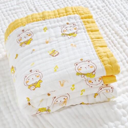 Babies Muslin Cotton Animals Print Comfortable Sheet Wrap Newborn Strollers Baby Blanket Children Quilt Autumn Winter Bedding 26