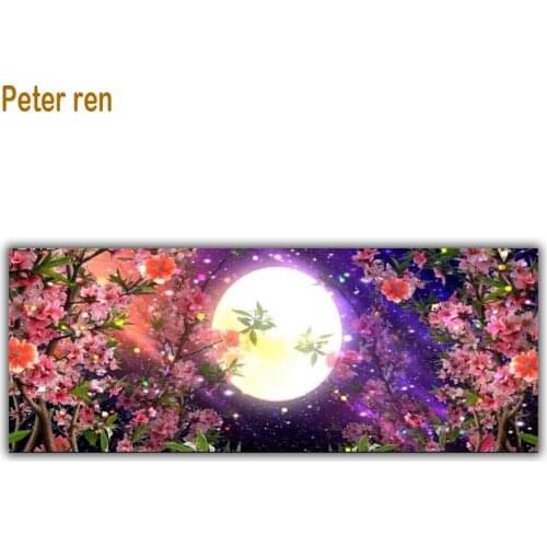 Diy Diamond painting cross-stitch beadwork Peach Moonlight 3d Square diamond mosaic full icon Arts and crafts Diamond embroidery