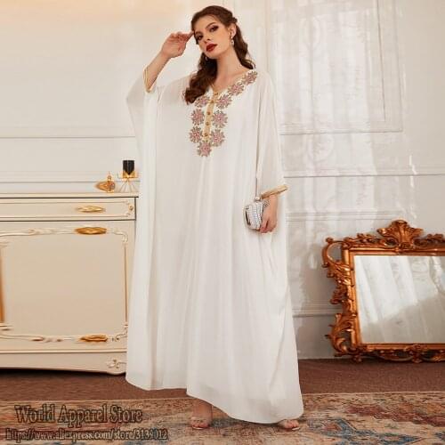 Eid Mubarak White Abaya Dubai Kaftan Turkey Muslim Dress Islam Robe Longue Abayas African Dresses For Women Caftan Marocain