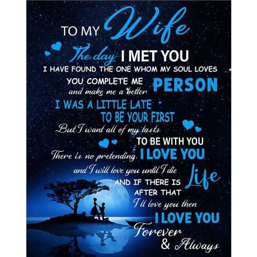 Personalized To My Wife Blanket The Day I Met You I Have Found The One Whom My Soul Loves Moon Blanket Customized Christmas