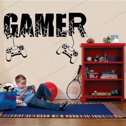 Exquisite Gamer wall decal Game wall Sticker Controller video game wall decals Customized For Bedroom Removable Wallpaper WX121