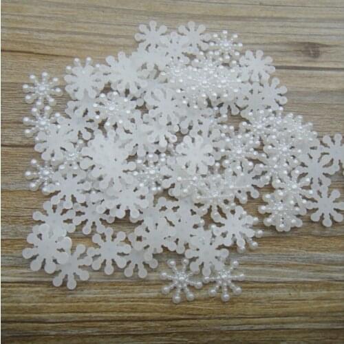 Card 100Pcs/set Decoration Craft Decor Wedding Embellishment Flatback Pearl Christmas Snowflake