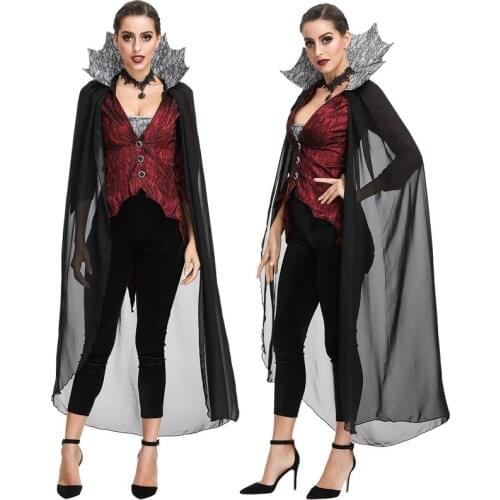 Halloween adult The Vampires Queen sexy cosplay clothes for women top pants cloak full set new fashion carnival party costume