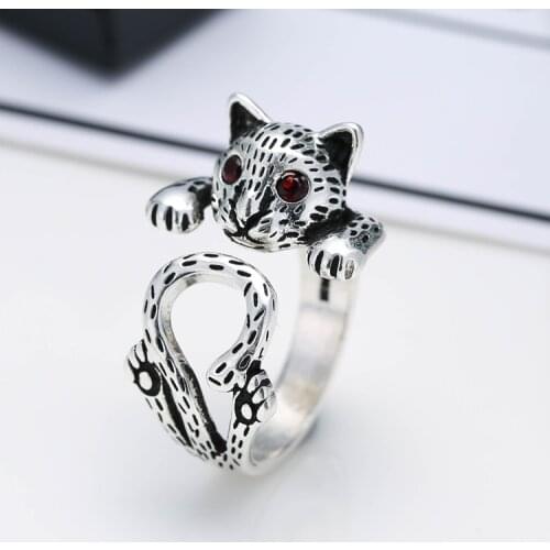 Creative Personality New 2018 925 Sterling Silver Jewelry Thai Silver Cobra Crystal Temperament Opening Rings