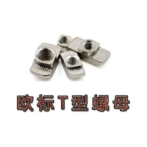 10/20/50/100pcs M3/M4/M5*10*6 for 20 Series Slot T-nut Sliding T Nut Hammer Drop In Nut Fasten Connector 2020 Aluminum Extrusion