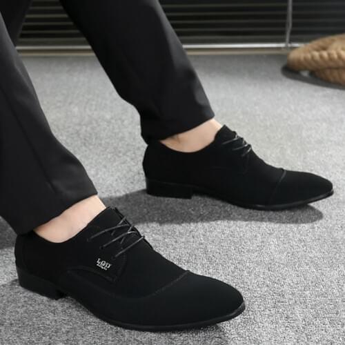 Mazefeng Spring Autumn British Style Shoes Male Leather Shoes Business Men Dress Shoes Solid Fashion Pointed Toe Leather Shoes