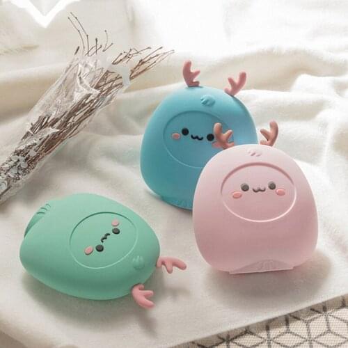 Cute deer silicone hot water bottle water heating water bag microwave heating safety explosion-proof