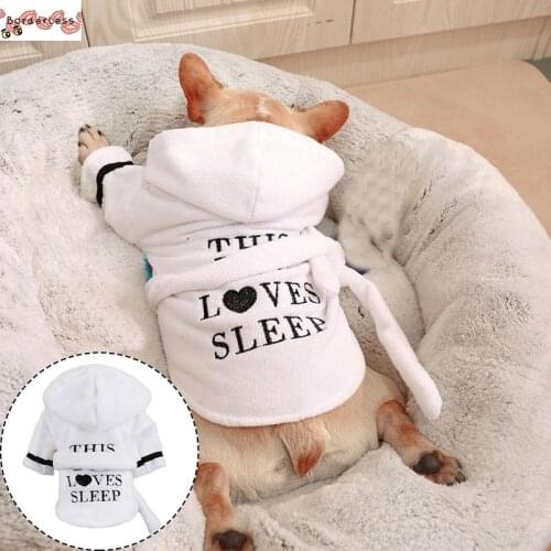 Fashion Pajamas High Quality Printing Pet Dressing Beautiful Gowns Bathrobes Warm Cute Clothing Hoods Creative Dog Clothes