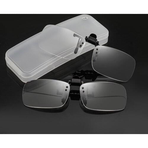 May Flower Magnifying Clip On Glass Rimless Lenses Reading Glasses Men Reading Sunglasses With Diopter Magnifier Lenses With Box