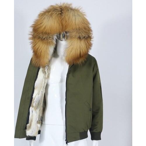 MENINA BONITA Waterproof Men Bomber Parka Winter Jacket Natural Real Raccoon Fox Fur Coat Collar Hooded Rabbit Liner Streetwear