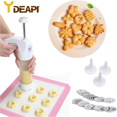 Cookie Press Kit Cookies Mold Gun DIY Pastry Syringe Extruder Nozzles Icing Piping Cream Muffin Biscuit Maker Machine Home Tools