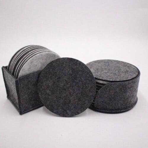 Set Of 10 Drink Coasters Cup Mat Cup Costers Tableware With Holder Gift Mats & Pads Modern Round, Square Black , Grey