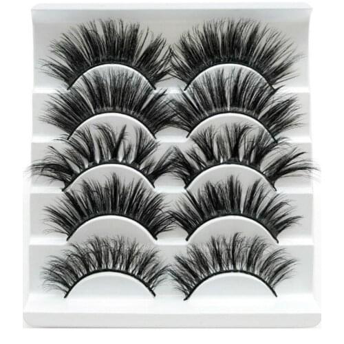 1 Box 5Pairs 3D Mink Hair False Eyelashes Natural/Thick Wispy Extension Eyelash Make Your Eyes More Charm Make up Accessories