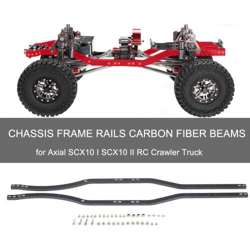 Chassis Frame Rails Carbon Fiber Beams for Axial SCX10 I SCX10 II RC Car Crawler Truck RC Accessories