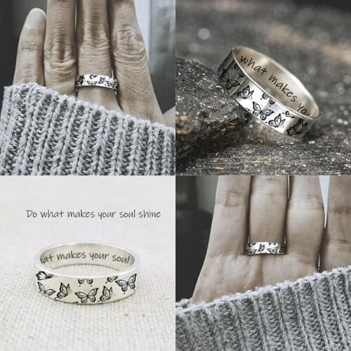 2021 New Vintage Butterfly Rings For Women Men Bohemian Delicate Handmade Carved Ring Engagement Wedding Jewelry Gift Sets