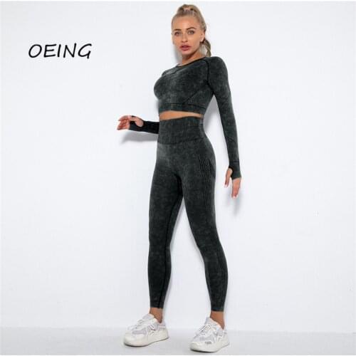 Gym Clothes Fitness Sports Set Women 2021 Long Sleeve Seamless Clothing Women 2 Piece Set Women Workout Clothes for Women