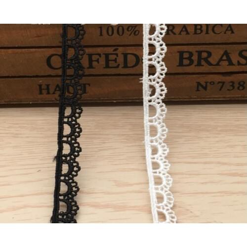 15 Yards Wholesale Water Soluble Black White Lace Ribbon Handmade Lace Trim Patchwork Material DIY Garment Sewing Accessories