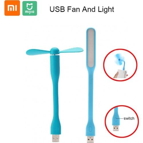 Original Xiaomi Mi LED USB Light Lamp Enhanced Version + Mi USB Fan Portable Adapter for Laptop Notebook PC Computer Power Bank