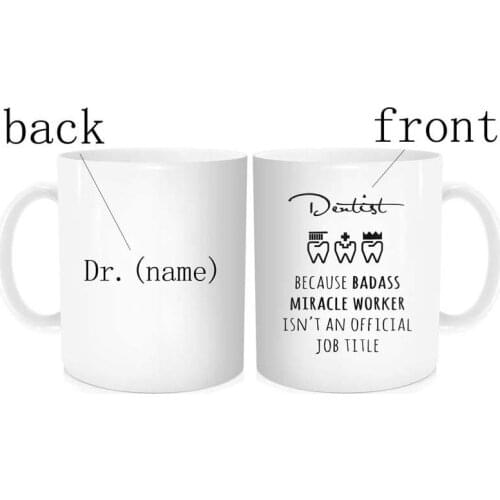 Personalized Dentist Coffee Mug with Name Custom Dental Assistant Mug,Dental Congress Graduation Gift, White Ceramic 11 OZ