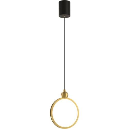 Bedside Small Drop Light Modern Simple Creative Gold Ring Bright Led Pendant Lamp Suspension 2071
