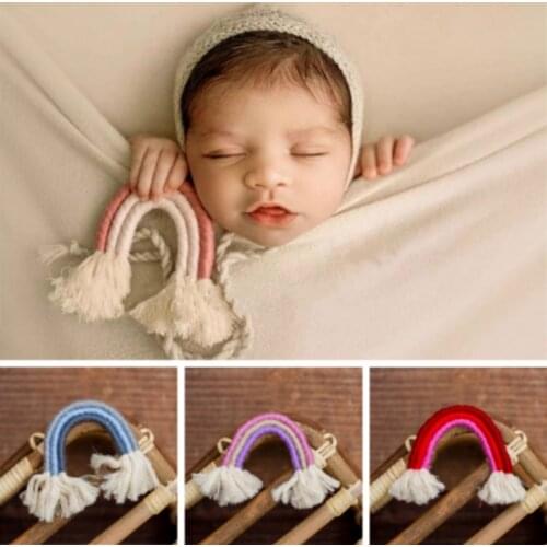 Newborn Photography Props Rainbow Hemp Rope Ornaments Infant Photo Decorations Baby Shoot Accessories Creative Props Sweet Photo