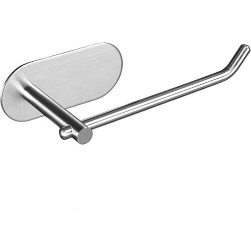 Adhesive Toilet Paper Holder Self Adhesive Toilet Roll Holder For Bathroom Kitchen Stick On Wall Stainless Steel Brushed