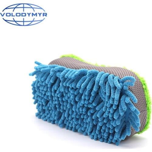 Chenille Car Sponge Car Wash Brush Microfiber Pad for Car Cleaning Detailing Auto Clean Detail Carwash Washing Tools Detailer