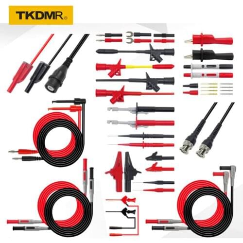 TKDMR 18 in 1 Pluggable Multimeter probe Alligator Clip test leads kit automotive probe set IC Test hook BNC-Test cable