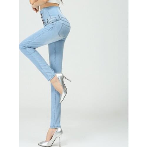 2020 Spring Women Jeans High Waist Jeans Fashion Slim Denim Long Pencil Pants For Woman Jeans Camisa Feminina Lady Trousers