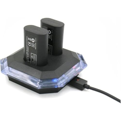 Bright LED Light Dual Charger with 2 Pcs NI-MH 1.4Ah Replcement Batteries for Xbox X-one xboxone