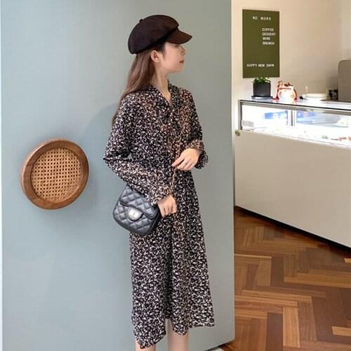 Women Spring Autumn Dresses Fashion Office Printed Cotton Dress Sexy V-neck Long sleeve Vestir Large size Casual dress OK628