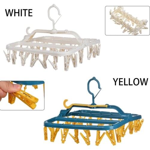 1PC Multi-colors Eco-friendly Foldable Underwear Sock 32 Clips Laundry Airer Dryer Drying Rack Clothes Hanger