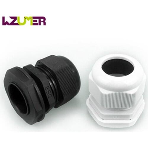 10pcs IP68 PG16 PG7 for 3-6.5mm PG9 PG11 PG13.5 PG19 Wire Cable CE Black Waterproof Nylon Plastic Cable Gland Connector