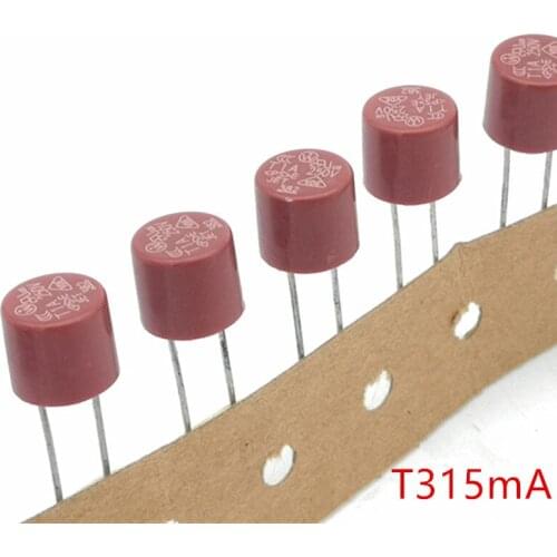 10pcs/lot) T315mA 250V TR5 Slow Blow Subminiature Fuse, UL VDE RoHS Approved, 315mA, 0.315 Amp
