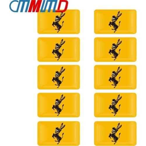 10pcs Car Styling 3D Epoxy Donkey Logo Decal Emblem Creative Funny Car Sticker For Ferrari Ford Mustang Auto Accessories