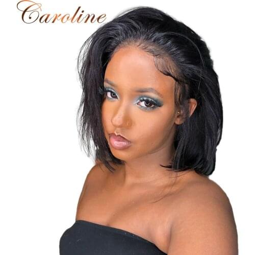 13x4 Cut Bob Wig Short Straight Lace Front Human Hair Wigs Brazilian Straight Bob Wigs With Baby Hair Remy Lace Front Wig