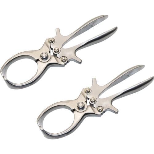 2 Pcs Livestock Tools Stainless Steel Without Blood Pig Sheep castration Clamp Castration Tool Castration Forceps Farm Animals