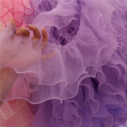 20Yards Two Layers Pleated Organza Fabric Lace Ruffle Trim Wide 15cm Ribbon Fluffy Wedding Dress DIY Apparel Sewing Supplies