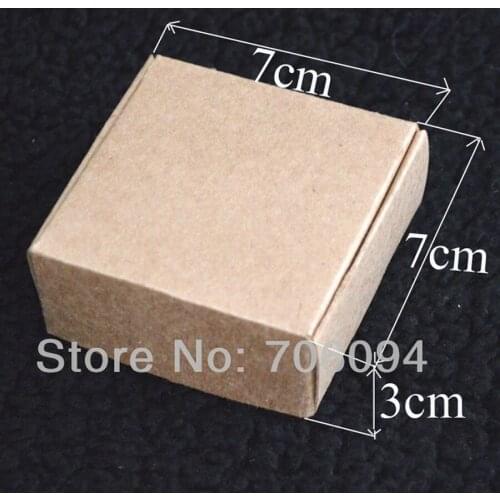 7*7*3CM,100pcs/lot, Free Shipping Jewerly kraft paper box Brown kraft handmade gift boxes,custom box logo kraft paper box