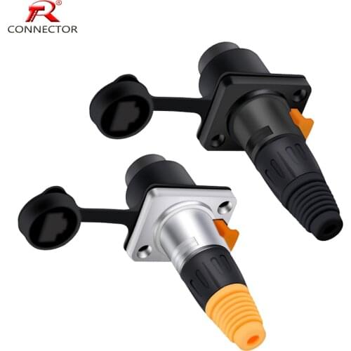 8PCS 8P8C RJ45 Connector, Waterproof, RJ45 Male Plug & RJ45 Female Panel Mount Sockets, RJ45 Ethernet Network Connector