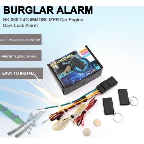 Car Engine Lock Alarm 2.4G RFID Immobilizer Wireless Engine Lock Car Alarm System Anti-Hijacking Circuit Cut Auto Unlock Device