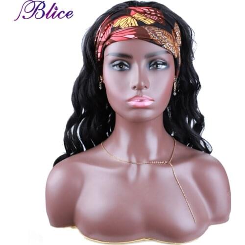 Blice Synthetic Headband wig Glueless Body Wave Long Length Scarf Machine Made Wig For Women