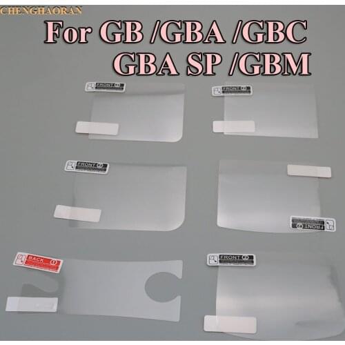 ChengHaoRan 120pcs Plastic Clear For GBP Screen Lens Protector For GB GBA GBC GBA SP Protective Film