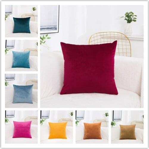 Solid Color Cushion Pillowslip Soft Velvet Decorative Cushion For Home Decor Sofa Set Bedroom Pillowcase Kids Room Pillow Case