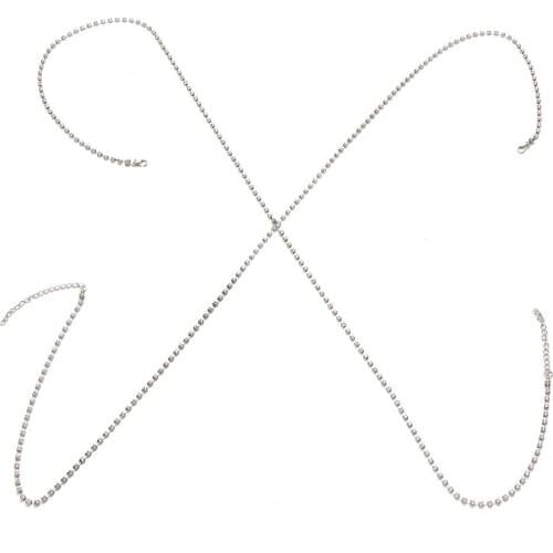 10 pieces/lot Long Body Chain Crystal Gold Silver Color Sexy Belly Chains Belt Cross Statement Necklace Women Bikini Bra Jewelry