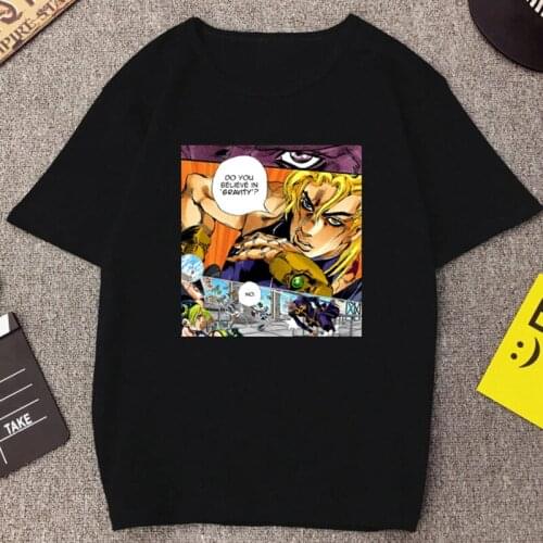 Hot-sale Japanese Anime Jojo Bizarre Adventure Unisex T Shirt Do You Believe In Gravity Jojo Stone Ocean Manga Tshirt Vintage
