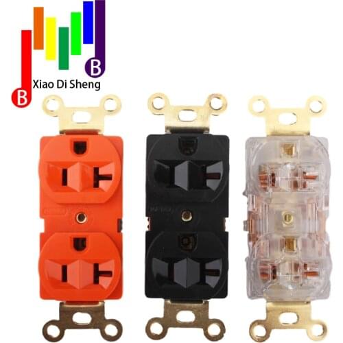 HIFI US AC Power duplex Receptacle Socket Gold Plated Wall outlet chassis IEC inlet power socket electric outlet 20A