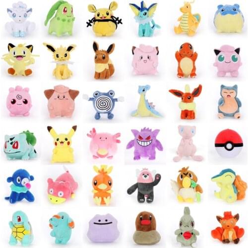 New 26 style Pokemon pikachu Psyduck Togetic Mewtwo Eevee Dragonite Gengar Anime Figure Toys Plush Dolls Child Birthday toy Gift