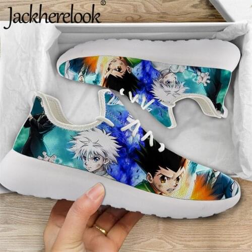 Jackherelook Hunter X Hunter Anime Men Sneakers Light Flats Knitting Vulcanized Shoes Autumn Mens Breathbale Mesh Walking Shoe